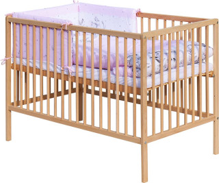 Detská postieľka s kompletnou výbavou 120 x 60 cm - Koala - ružová Scarlett