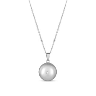 Tehotenský šperk bola Grace hladká strieborná s bielym kamienkom + retiazka Moniel