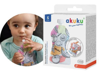 Klasické plniteľné vrecká, 150 ml - 5 ks Akuku