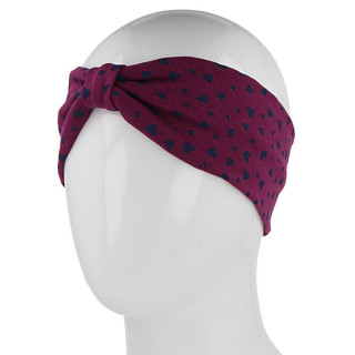 Bavlnená čelenka Srdiečka tmavo ružová RDX