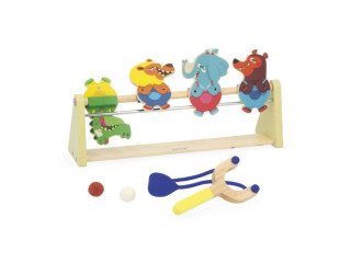 Drevená stolová hra pre deti Streľba prakom Applepop Janod