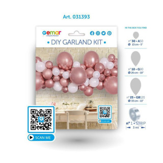 Balóniková girlanda Shiny bielo-rosegold