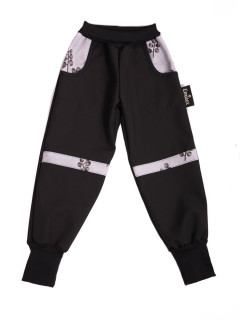 Detské Soft nohavice Grey Blooms Emitex