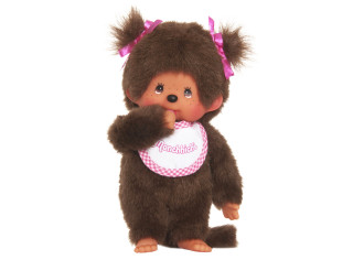 Monchhichi Mončiči dievča s ružovým podbradníkom 20 cm