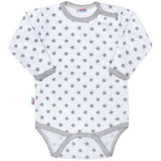 Dojčenské body New Baby Classic II sivé s hviezdičkami Veľ. 80