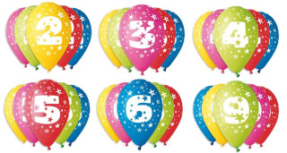 Balóniky s číslom 5 ks