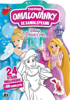 Tvarované omaľovánky so samolepkami - Disney Princezné
