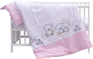 Detská postieľka s kompletnou výbavou Scarlett Toro 120 x 60 cm ružová