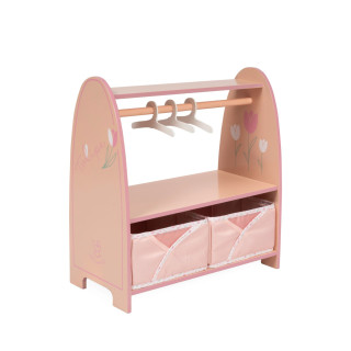 Drevený šatníkový vešiak na oblečenie pre bábiky Tulipe DeCuevas