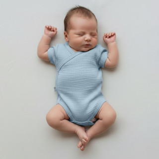 Zavinovacie dojčenské body mušelín Modrá Baby Service