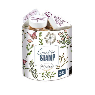 Pečiatky Aladine Creative Stamp, 37 ks - Jarná lúka