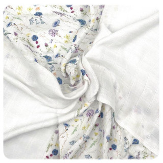 Bambusové obrúsky XKKO BMB 30x30 Digi - Blue Wildflowers MIX