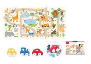 Mäkké bloky s autíčkom safari 8 ks