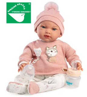 Ada záťažová realistická bábika bábätko s mäkkým látkovým telom - 42 cm Guca