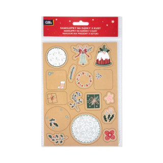 Samolepky na darčeky 3 ks - Vianoce kraft