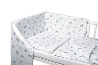 3-dielna sada Mantinel s obliečkami Hračky biela 135x100 cm Baby Nellys