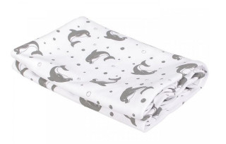 Letná deka 150x200 cm z biobavlny delfín sivý