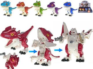 Dinosaurus/robot 8 cm kov so zbraňou