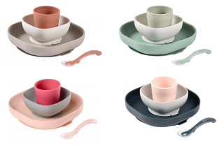 Jedálenská sada silikónová 4-dielna Beaba