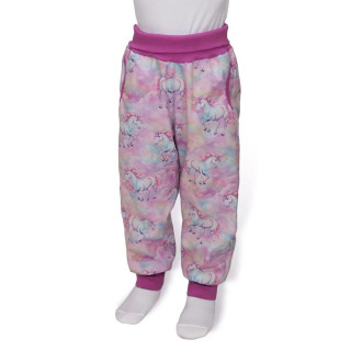 Rastúce softshellové nohavice Jednorožec ružová, Esito