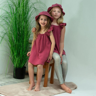 Dievčenské mušelínové šaty Ruby red Esito