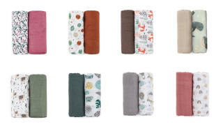 Prikrývka bambusová mušelínová 2 ks 120 x 120 cm Misty Petite&Mars