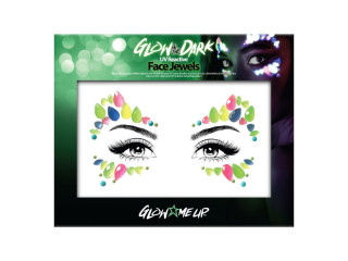 Samolepiace kamienky na tvár svietiacu v tme - UV mačacie oči