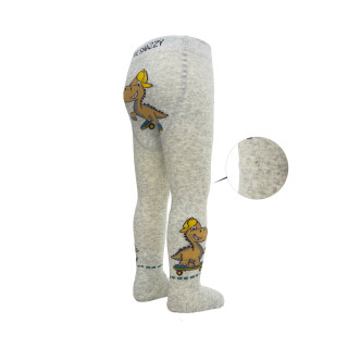 Pančucháče s protišmykom 3x ABS veľ. 92/98 sv. šedé dino Be Snazzy