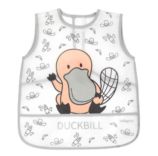 Podbradník umývateľný sivý vtákopysk 12 m+ 30 x 35 cm Babyono