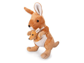 Plyšový klokan s mláďaťom 29 cm