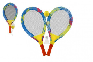 Plážová sada pálky 2 ks s loptičkou a košíčkom farebné