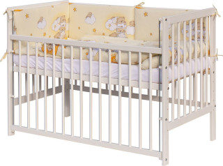 Detská postieľka s kompletnou výbavou 120 x 60 cm, mráčik béžová Scarlett