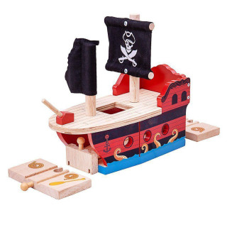 Pirátska galéra Bigjigs Rail