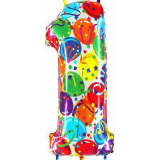 Fóliový balónik nafukovací (102cm,40") číslica párty 1