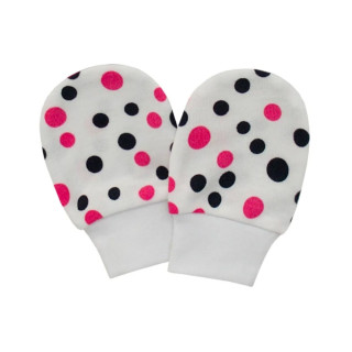 Rukavice bavlna potlač bodka ružová Esito