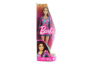 Barbie Modelka - dúhové marble šaty HJT03