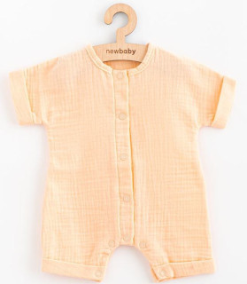 Dojčenský letný mušelínový overal New Baby Leny peach
