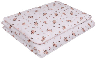 Detské obliečky do postieľky 100 x 135 cm bavlnený satén Ružové kvety Infantilo