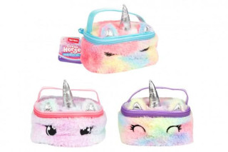 Taška kozmetická jednorožec plyšová 16x12 cm