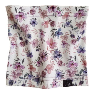 Bavlnený nákrčník Violet flowers smotanový Esito