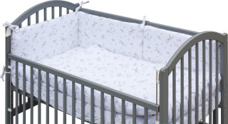 Detská postieľka s kompletnou výbavou 120 x 60 cm šedá - Luka Scarlett