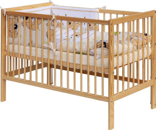 Detská postieľka s kompletnou výbavou 120 x 60 cm - Japy - béžová Scarlett