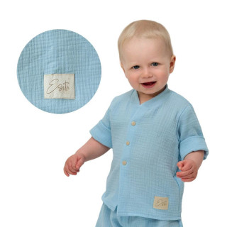 Detská mušelínová košeľa Luca Blue Esito