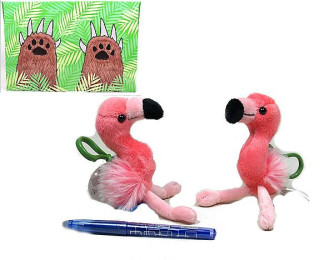 Plyšový plameniak kľúčenka