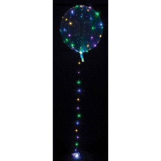 Guľa čistá svietiaca LED farebná 38 cm x 40 cm - fóliový balónik