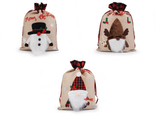 Vianočné/mikulášske vrece 38x55 cm imitácia juty