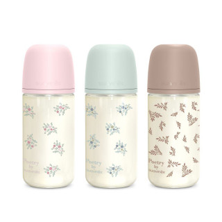 Fľaša sklo Poetry 240 ml fyziologická SX Pro 3 m+ MF Suavinex