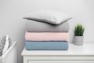 2D Pletený komplet nielen do detskej postieľky s mušelínom Sensillo