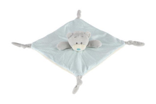 Plyšový medveď zaspávačik hrkálka 25 x 25 cm modrý 0+