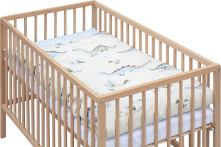 Detská postieľka s kompletnou výbavou prírodná 120 x 60 cm Dambi Scarlett